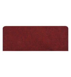 Tapis d'escalier autocollants 15 pcs 65x24,5x3,5 cm Rouge