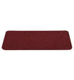 Tapis d'escalier autocollants 15 pcs 65x24,5x3,5 cm Rouge