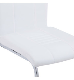 Chaises à manger cantilever lot de 6 blanc similicuir