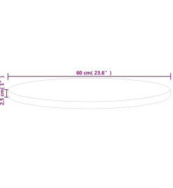 Dessus de table rond Ø60x2,5 cm Bois de chêne massif non traité