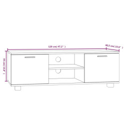 Meuble TV Gris béton 120x40,5x35 cm Bois d'ingénierie