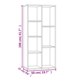 Bibliothèque Gris béton 50x25x106 cm Aggloméré