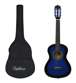 Guitare classique avec sac de débutants et enfants Bleu 1/2 34"