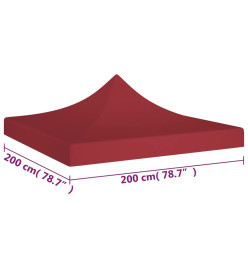 Toit de tente de réception 2x2 m Bordeaux 270 g/m²