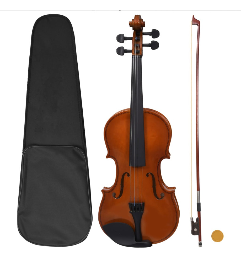 Ensemble de violon avec archet et mentonnière Bois foncé 4/4