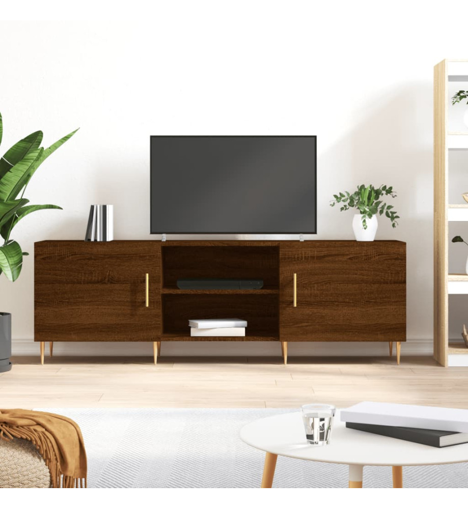 Meuble TV chêne marron 150x30x50 cm bois d'ingénierie