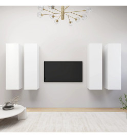 Meubles TV 4 pcs Blanc 30,5x30x110 cm Aggloméré