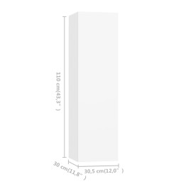 Meubles TV 4 pcs Blanc 30,5x30x110 cm Aggloméré