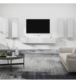 Ensemble de meubles TV 6 pcs Blanc Bois d'ingénierie