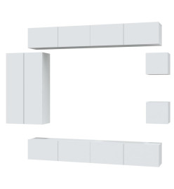 Ensemble de meubles TV 8 pcs Blanc Bois d'ingénierie