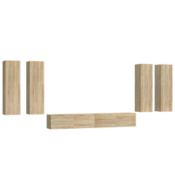 Ensemble de meubles TV 6 pcs Chêne sonoma Bois d'ingénierie