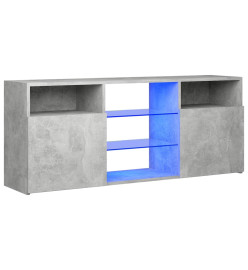 Meuble TV avec lumières LED gris béton 120x30x50 cm