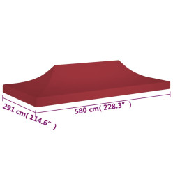 Toit de tente de réception 6x3 m Bordeaux 270 g/m²