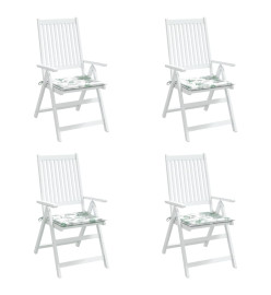 Coussins de chaise lot de 4 motif de feuilles 50x50x3 cm tissu