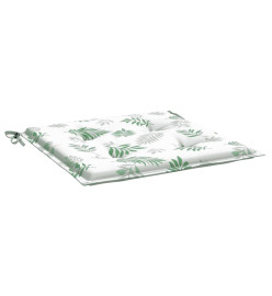 Coussins de chaise lot de 4 motif de feuilles 50x50x3 cm tissu