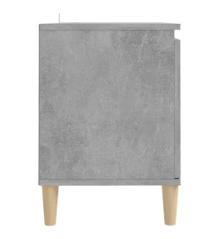 Meuble TV avec pieds en bois massif Gris béton 103,5x35x50 cm