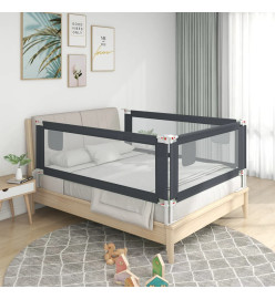 Barrière de sécurité de lit d'enfant Gris foncé 140x25 cm Tissu