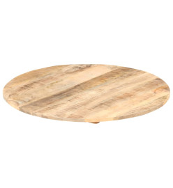 Dessus de table Bois de manguier solide Rond 15-16 mm 80 cm