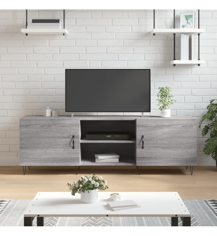 Meuble TV sonoma gris 150x30x50 cm bois d'ingénierie