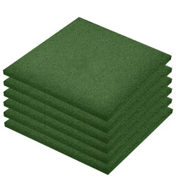 Carreaux de protection antichoc 6pcs Caoutchouc 50x50x3cm Vert