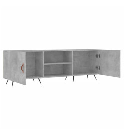 Meuble TV gris béton 150x30x50 cm bois d'ingénierie