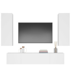 Ensemble de meubles TV 4 pcs Blanc Bois d'ingénierie