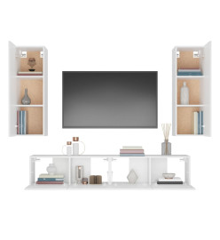 Ensemble de meubles TV 4 pcs Blanc Bois d'ingénierie