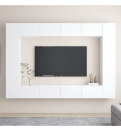 Ensemble de meubles TV 8 pcs Blanc Aggloméré