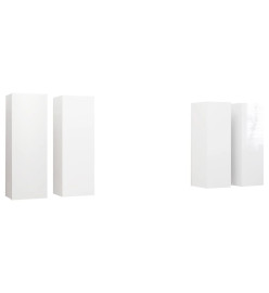 Meubles TV 4 pcs Blanc brillant 30,5x30x90 cm Aggloméré