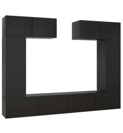 Ensemble de meuble TV 6 pcs Noir Aggloméré