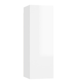 Meubles TV 2 pcs Blanc brillant 30,5x30x90 cm Aggloméré