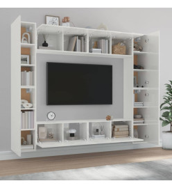 Ensemble de meubles TV 8 pcs Blanc brillant Bois d'ingénierie