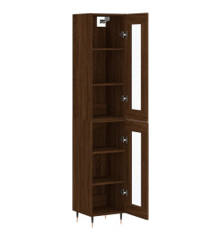 Buffet haut Chêne marron 34,5x34x180 cm Bois d'ingénierie