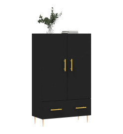 Buffet haut noir 69,5x31x115 cm bois d'ingénierie