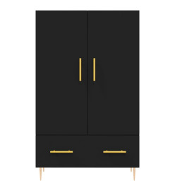 Buffet haut noir 69,5x31x115 cm bois d'ingénierie