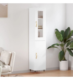 Buffet haut Blanc 34,5x34x180 cm Bois d'ingénierie