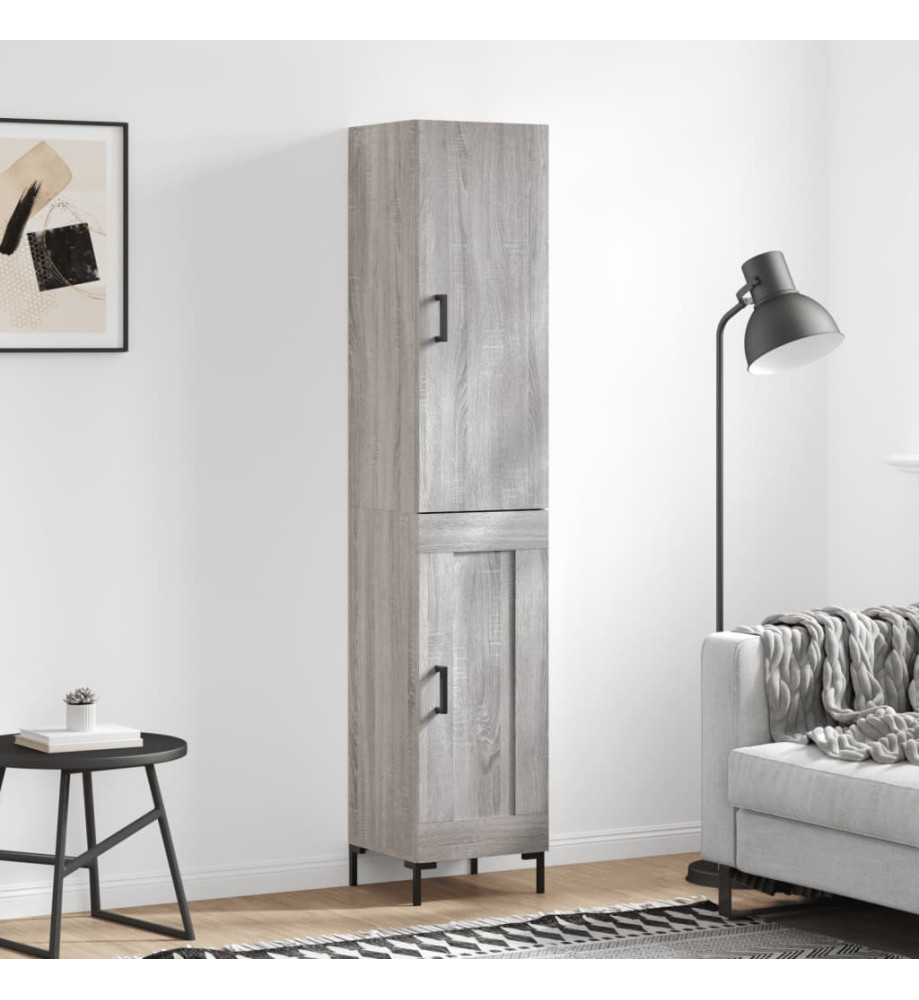 Buffet haut Sonoma gris 34,5x34x180 cm Bois d'ingénierie Buffet haut Sonoma gris 34,5x34x180 cm Bois d'ingénierie
