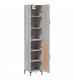 Buffet haut Sonoma gris 34,5x34x180 cm Bois d'ingénierie