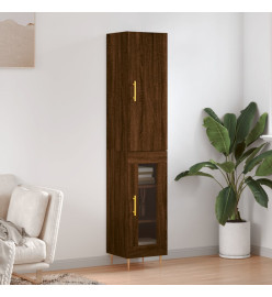 Buffet haut Chêne marron 34,5x34x180 cm Bois d'ingénierie