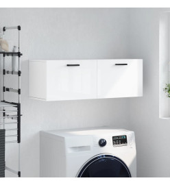 Armoire murale blanc brillant 100x36,5x35 cm bois d'ingénierie