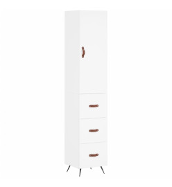 Buffet haut Blanc 34,5x34x180 cm Bois d'ingénierie