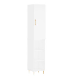 Buffet haut Blanc 34,5x34x180 cm Bois d'ingénierie
