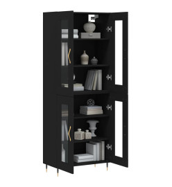 Buffet haut Noir 69,5x34x180 cm Bois d'ingénierie