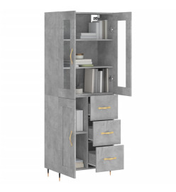 Buffet haut Gris béton 69,5x34x180 cm Bois d'ingénierie