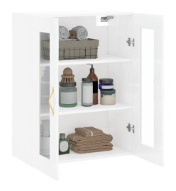 Armoire murale blanc brillant 69,5x34x90 cm