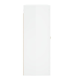 Armoire murale blanc brillant 69,5x34x90 cm