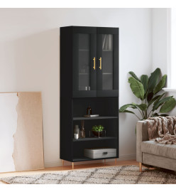 Buffet haut Noir 69,5x34x180 cm Bois d'ingénierie