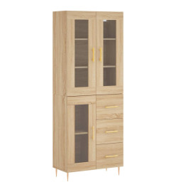 Buffet haut Chêne sonoma 69,5x34x180 cm Bois d'ingénierie
