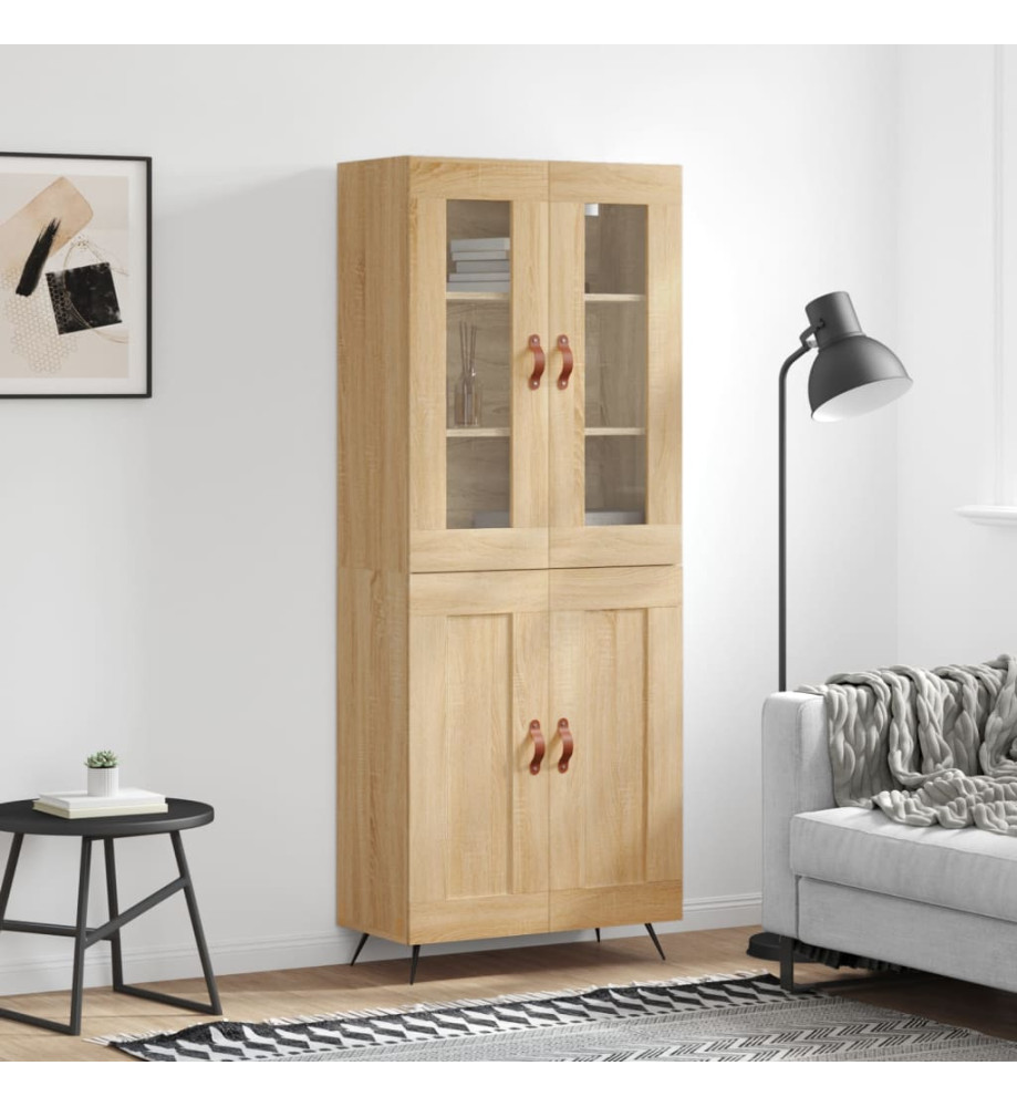 Buffet haut Chêne sonoma 69,5x34x180 cm Bois d'ingénierie Buffet haut Chêne sonoma 69,5x34x180 cm Bois d'ingénierie