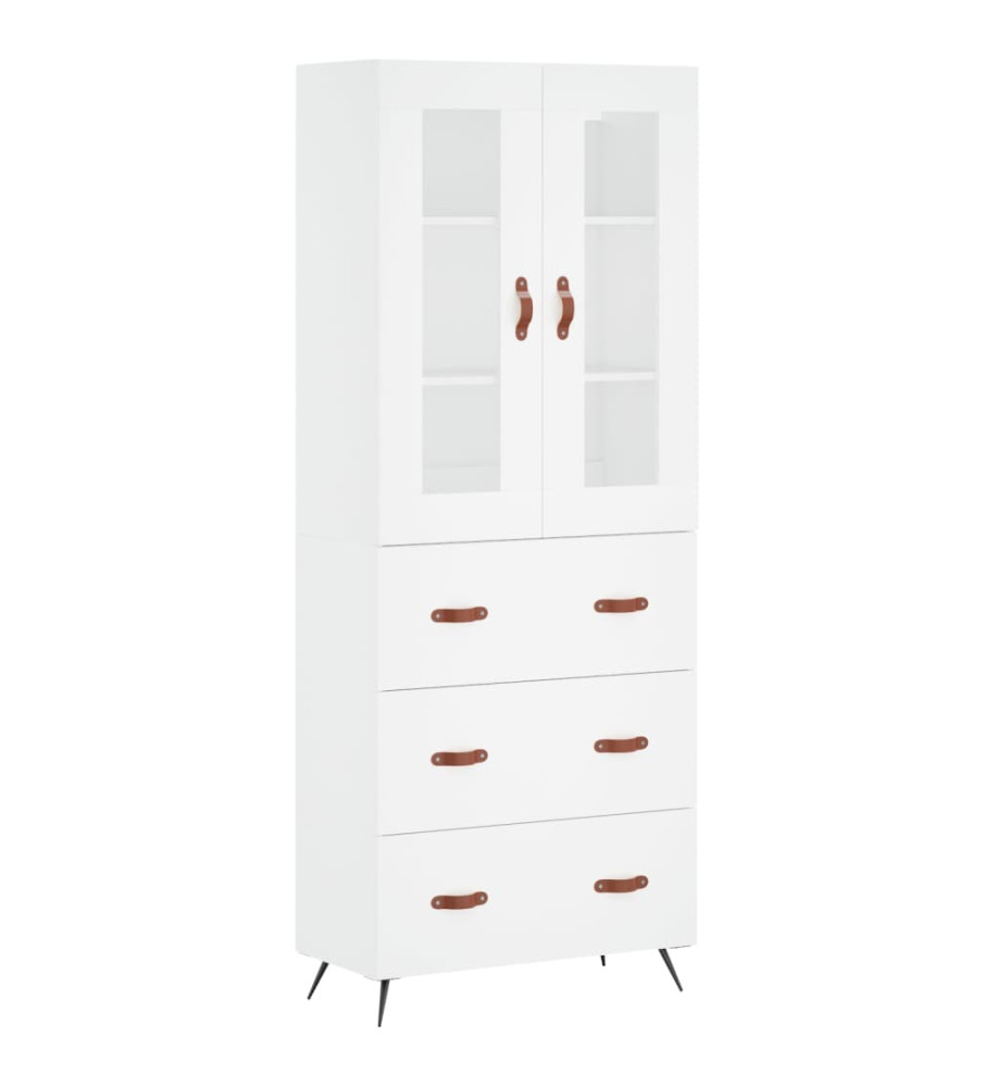 Buffet haut Blanc 69,5x34x180 cm Bois d'ingénierie Buffet haut Blanc 69,5x34x180 cm Bois d'ingénierie